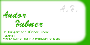 andor hubner business card